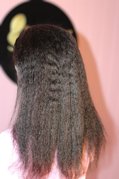 4C Edges 13x4 Kinky Straight Lace Front Wig – 18 Inch Human Hair