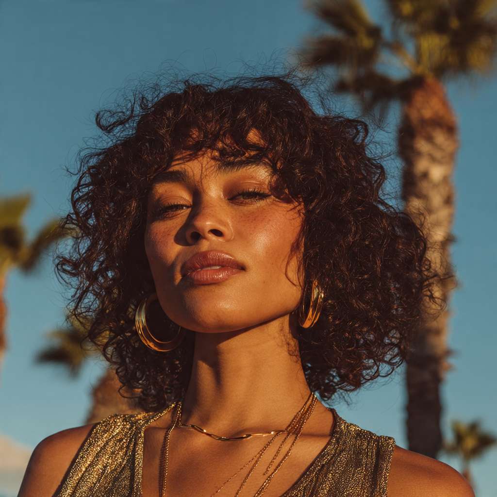 woman wearing body wave lace front wig in Los Angeles