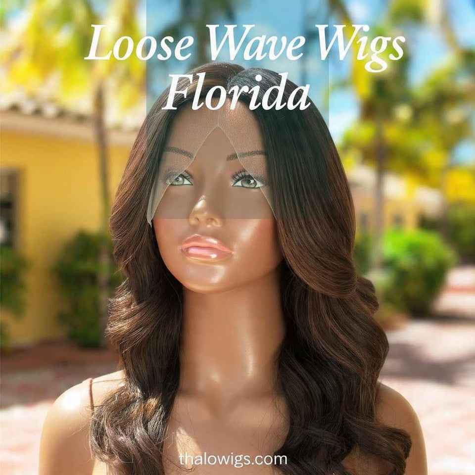 Loose wave human hair wig Florida beachy style with natural waves – thalowigs.com