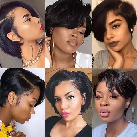 13x4 Frontal Pixie Wavy Wig with side part - Thalo Wigs