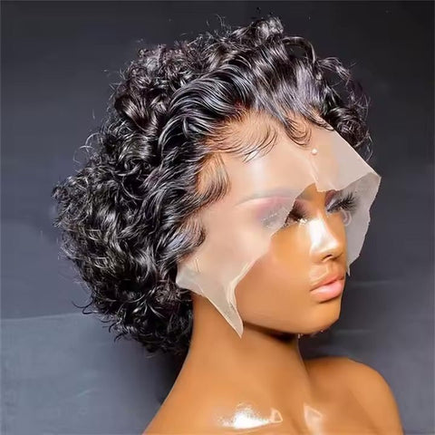 13x4 Pixie Curls Frontal wig with Pre - Plucked hairline - Thalo Wigs