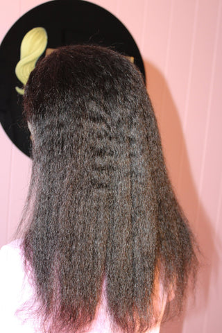 13x4 Straight Kinky frontal wig with 4c hairline - 18 inch - Thalo Wigs