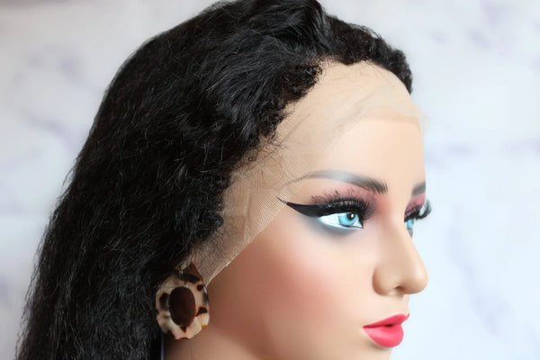 13x4 Straight Kinky frontal wig with 4c hairline- 18 inch - Thalo Wigs