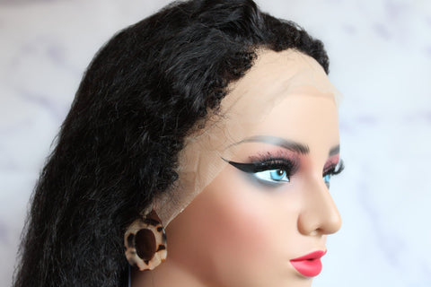 13x4 Straight Kinky frontal wig with 4c hairline - 18 inch - Thalo Wigs
