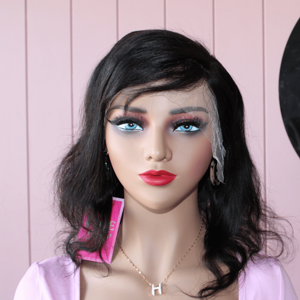 13x4 Body wave 12 inches Frontal Wig with Side Bang