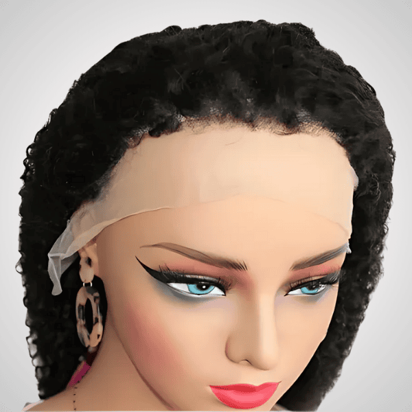 Human hair kinky curly wig with 4C edges