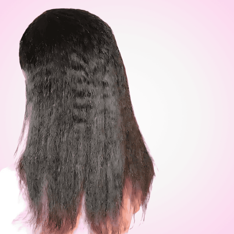 13x4 Straight Kinky frontal wig with 4c hairline- 18 inch