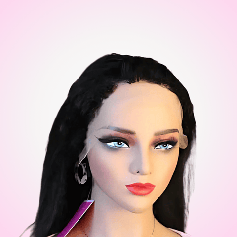 13x4 Straight Kinky frontal wig with 4c hairline- 18 inch