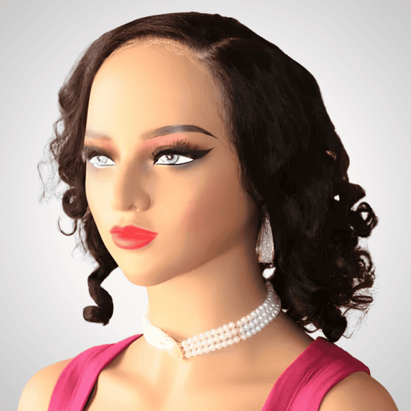 13x4 Glueless edge curls with side part