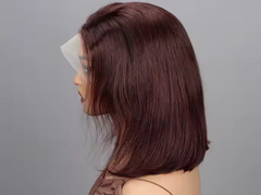 13x4 Deep Burgundy bob wig