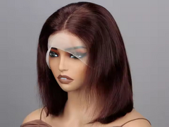 13x4 Deep Burgundy bob wig