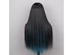 Glueless 5x5 Lace wig with bluish Highlights