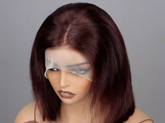 13x4 Deep Burgundy bob wig
