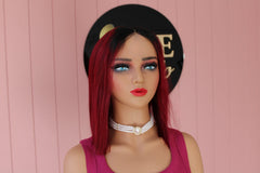 4x4 Burgundy Bob Closure Wig - Thalo Wigs