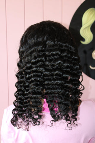 4x4 Deep wave Closure wig with Pre - plucked hairline - 18 inches - Thalo Wigs