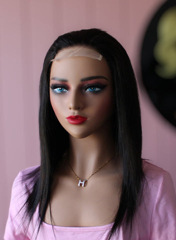 4x4 Natural black Closure Wig with Pre - plucked Hairline - Thalo Wigs