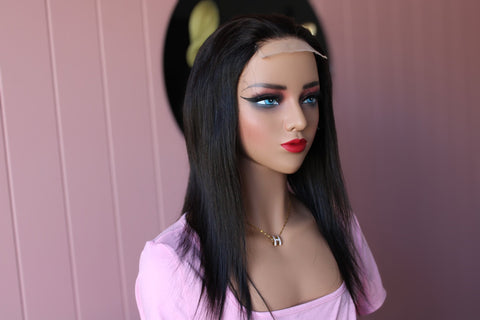4x4 Natural black Closure Wig with Pre - plucked Hairline - Thalo Wigs