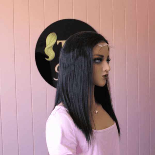 4x4 Double Drawn Closure Wig – 14” Human Hair, Pre-Plucked Hairline