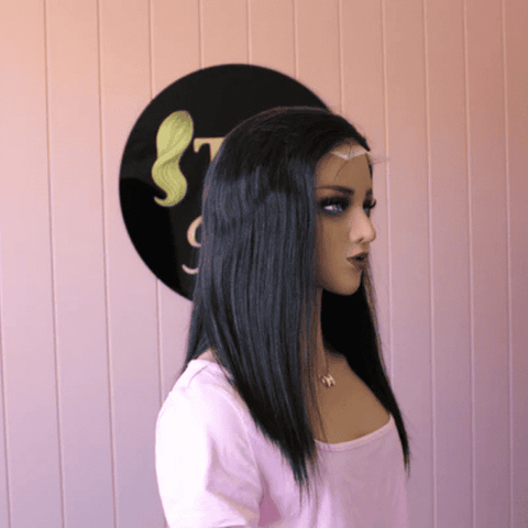 4x4 Double Drawn Closure Wig – 14” Human Hair, Pre-Plucked Hairline