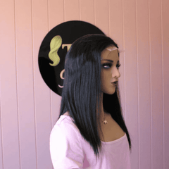 4x4 Double Drawn Closure Wig – 14” Human Hair, Pre-Plucked Hairline
