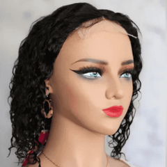 4x4 Water Wave 14 inches Closure Wig with Middle Part