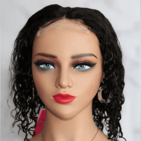 4x4 Water Wave 14 inches Closure Wig with Middle Part