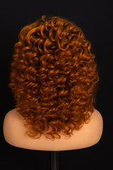 Copper Crush 7×5 Colored Lace Front Wig – Deep Curl Bob (Virgin Human Hair)