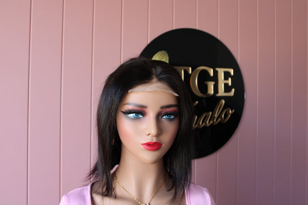 4x4 Straight Bob Lace Wig with Middle Part