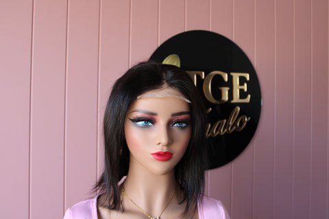 4x4 Straight Bob Lace Wig with Middle Part