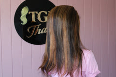 4x4 Pre-Plucked Highlights Straight Closure Wig