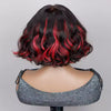 13x4 Glueless Black Wavy lace Wig with Reddish highlights