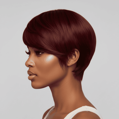 Wine luxe Pixie Cut- Side part| 13x4 HD Lace|Pre-Everything