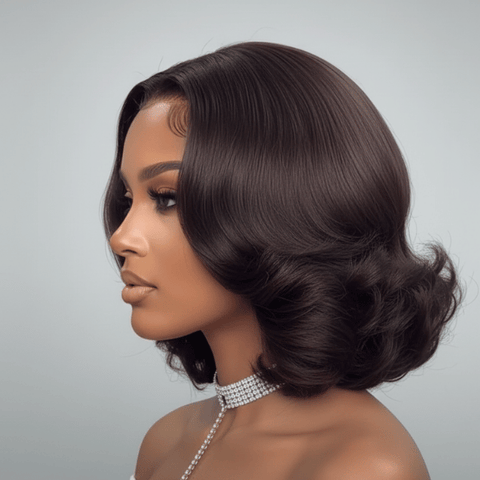 Silk Press Wavy Bob  |13x4 HD Side part|Pre-Everything
