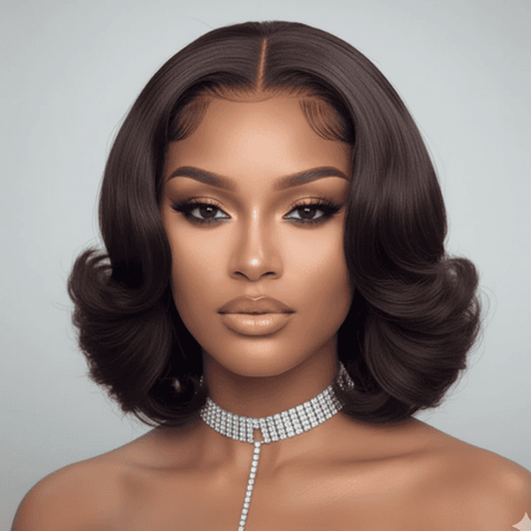 Silk Press Wavy Bob  |13x4 HD Side part|Pre-Everything