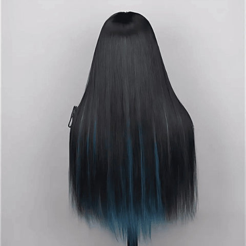 Glueless 5x5 Lace wig with bluish Highlights