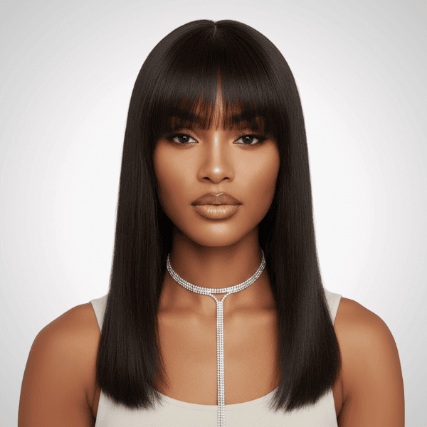Opulent Fringe 16 Inch HD Lace Wig – Pre-Plucked Glueless Human Hair